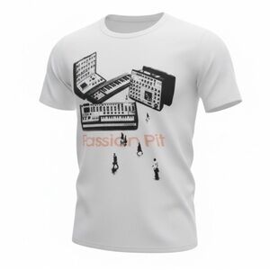 Passion Pit Civilization White Graphic T-Shirt Band Tee NWT Small / XL